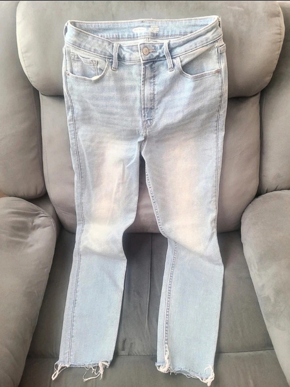 Old Navy Rockstar Super Skinny 360 Stretch Extra High-Rise Jeans Blue Waist 10